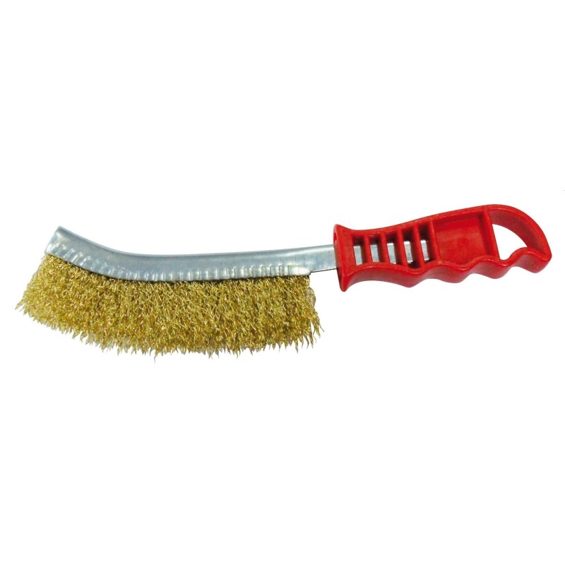 spazzola acciaio manico plastica