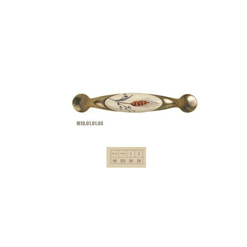 maniglia met. porcellana grano stondato