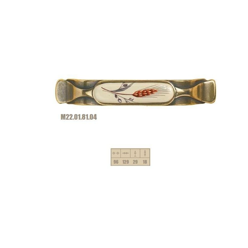 maniglia met.porcellana grano