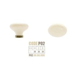 pomolo porcellana ovale bianco