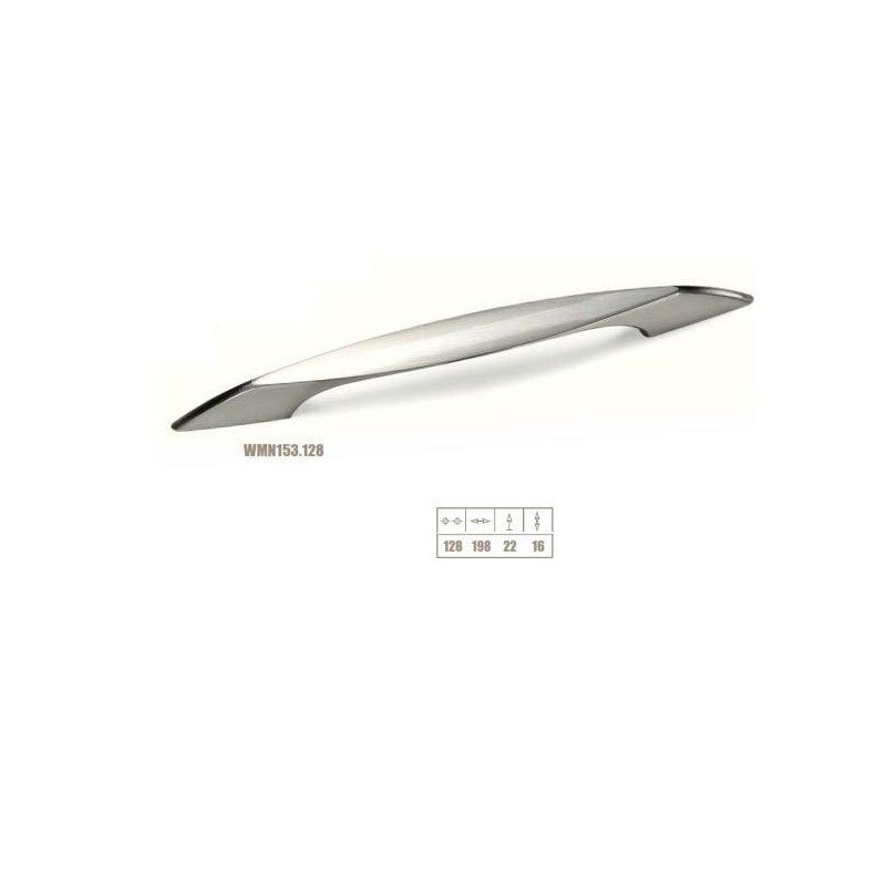 maniglietta mm.128 nikel satinata