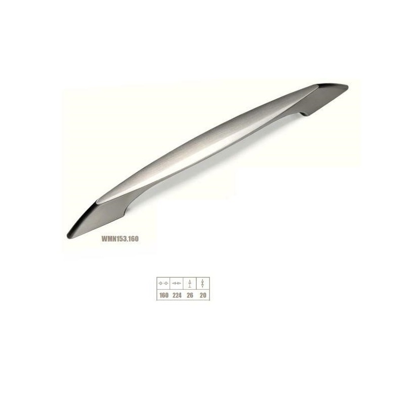 maniglietta mm.160 nikel satinato
