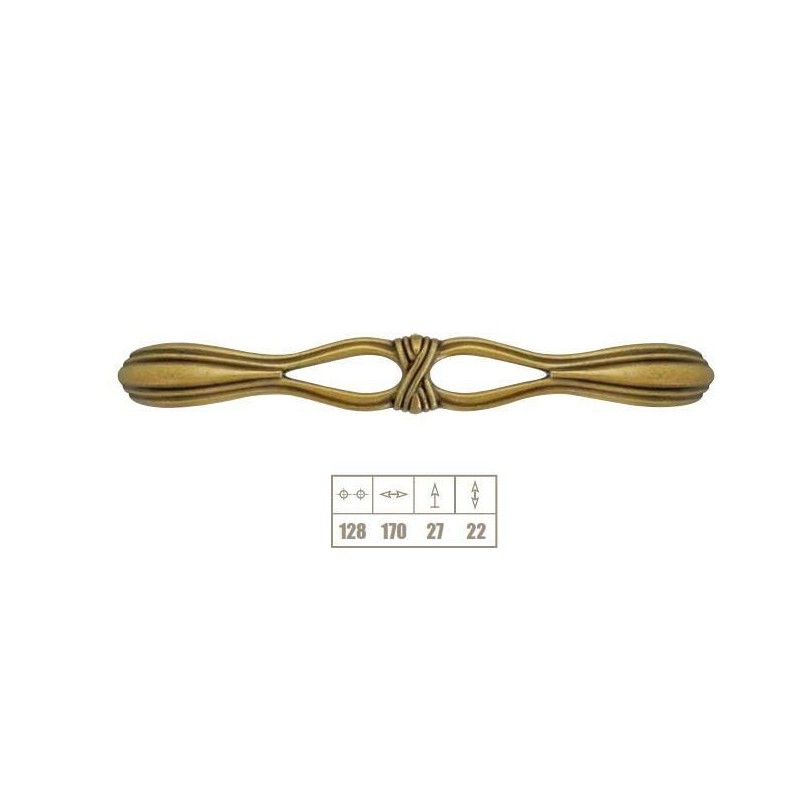 maniglia bronzata mm.128