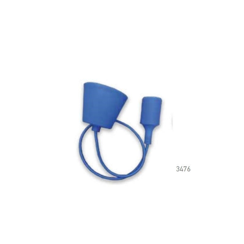 lampadario con portalampade blu e 27