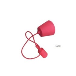 lampadario con portalampade rosso e 27
