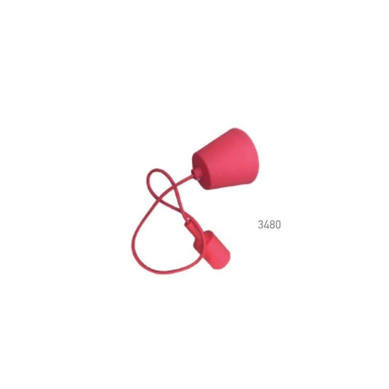 lampadario con portalampade rosso e 27