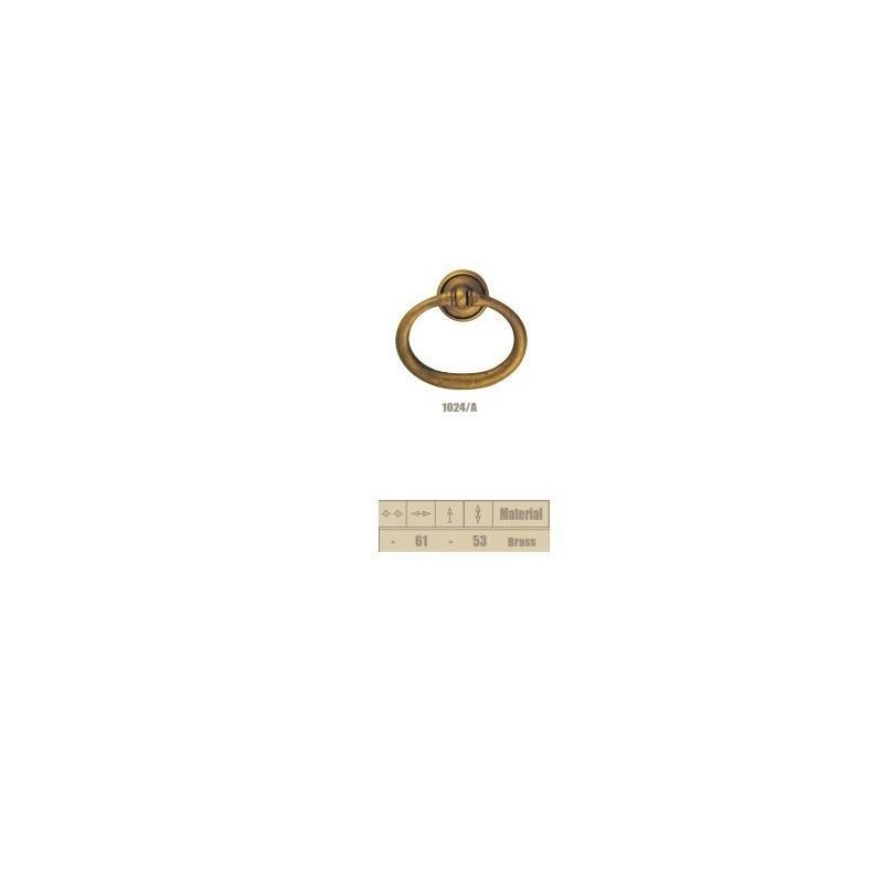 anello con rosetta in ottone oro lucido grande