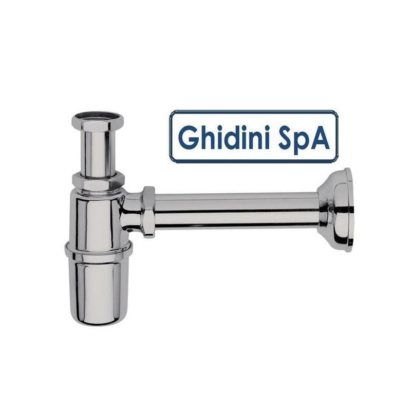 sifone a bottiglia ottone cromato 11/4' ghidini