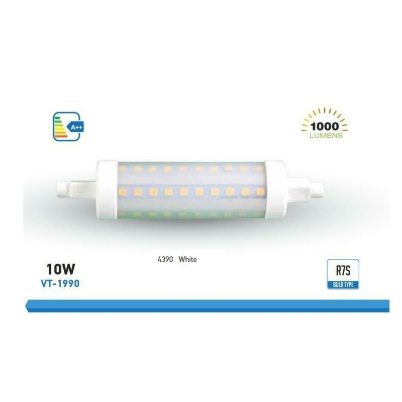 lampadina lineare a led r7s mm.118 10w 6000 k°