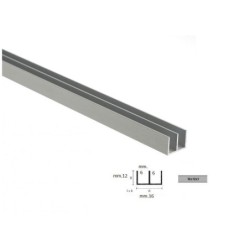 canalino alluminio doppia u 16x12 argento m.2