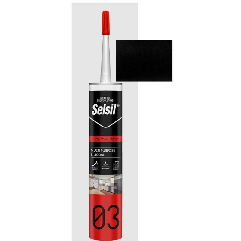 silicone nero acetico 280 ml.
