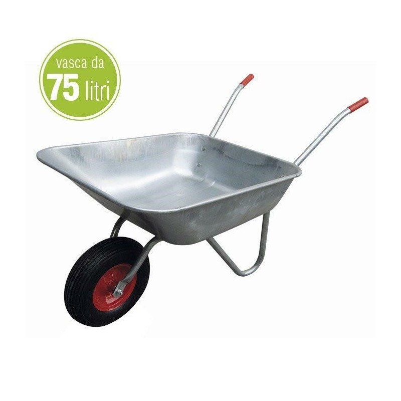 carriola acciaio zincato 75l.