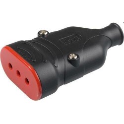 presa in gomma nera 10a 2t+t