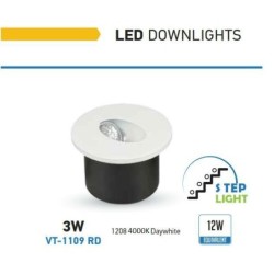 spot bianco a led luce scale rotondo 3w 4000°k