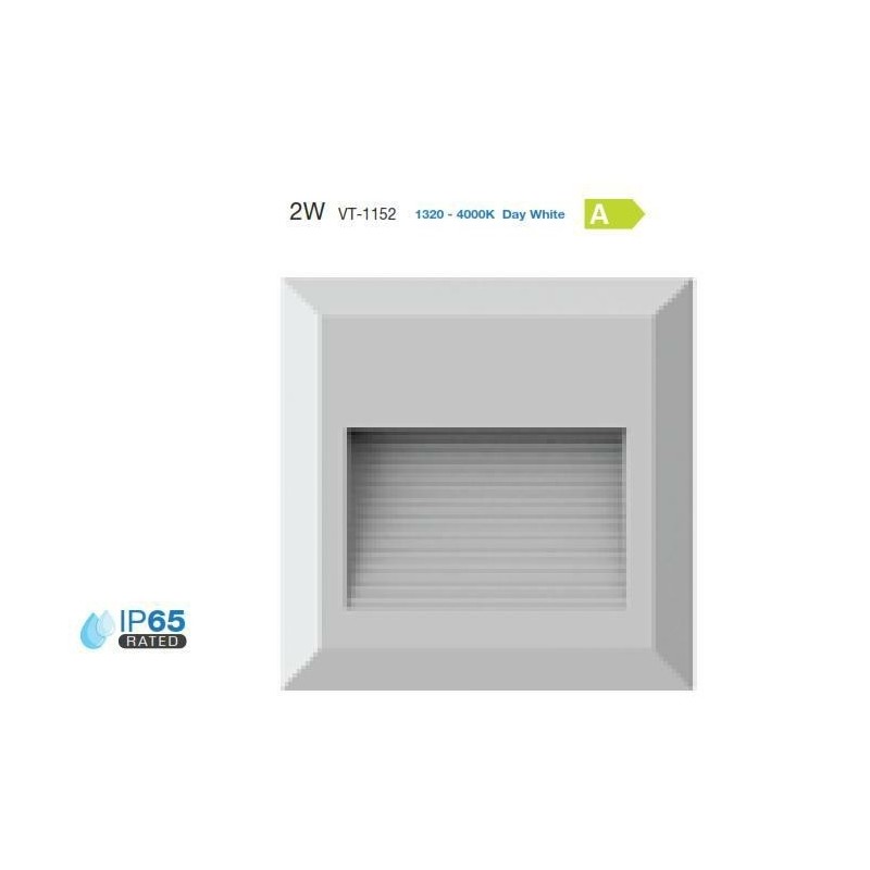 segnapasso quadro bianco a led 2w ip65 4000°k