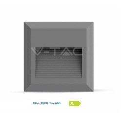 segnapasso quadro grigio a led 2w ip65 4000°k