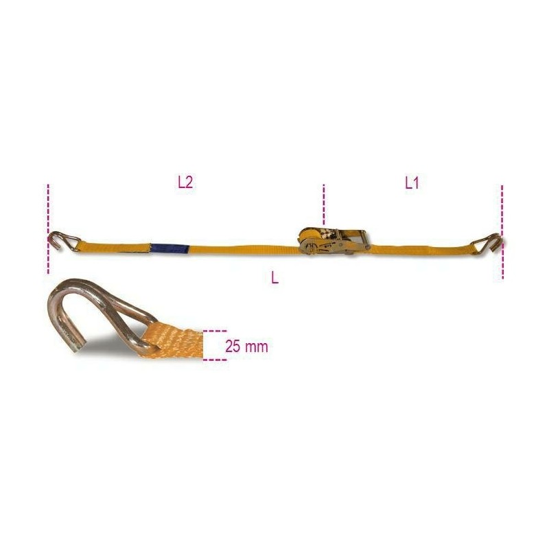 legabagagli a cricchetto mm.25 m.4