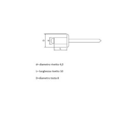 rivetti alluminio 4x10 testa di moro 100pz