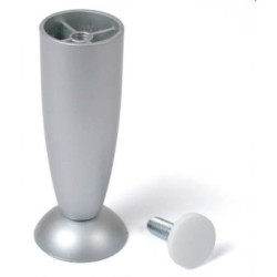 piedino conico in plastica cm.12 cromo satinato