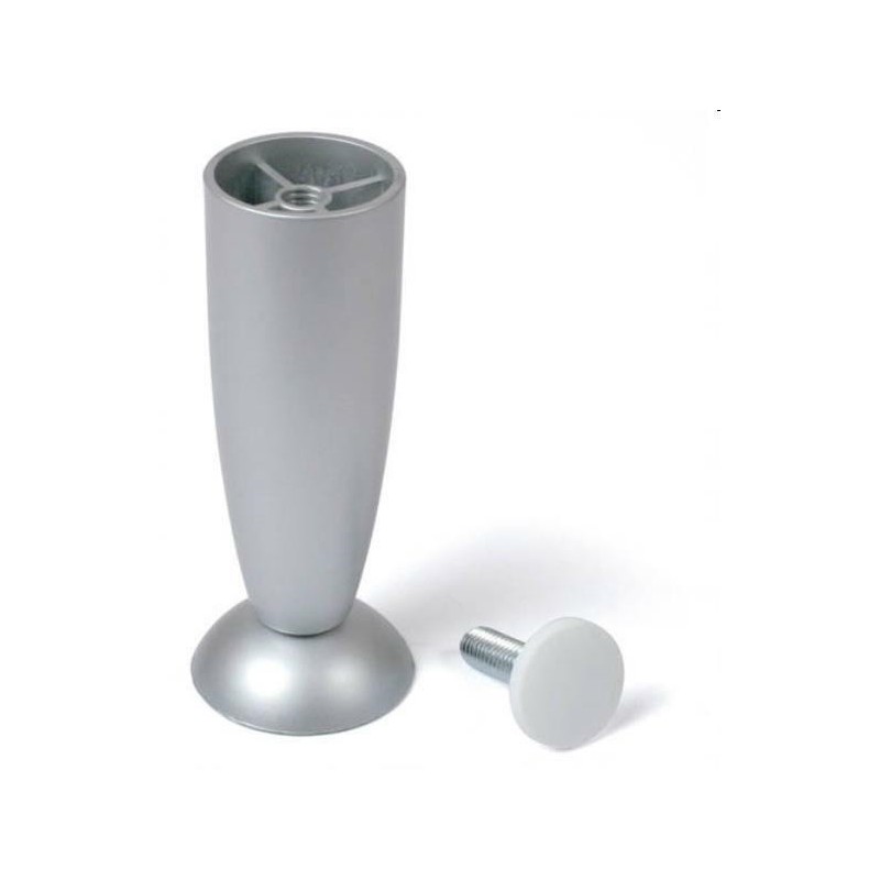 piedino conico in plastica cm.12 cromo satinato