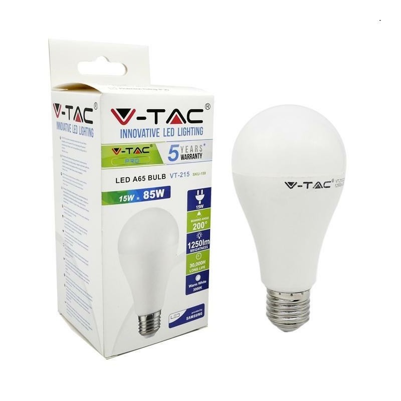 lampadina goccia led chip samsung e27 15w 6400°k