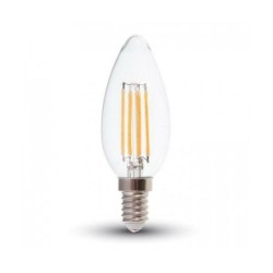 lampadina candela filamento a led 3000°k e14 4w