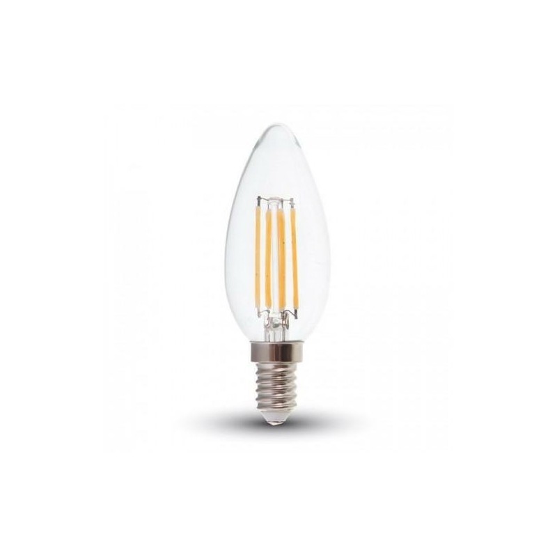 lampadina candela filamento a led 3000°k e14 4w