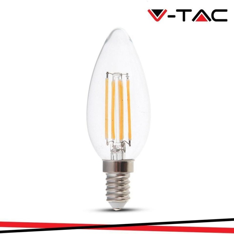 lampadina candela filamento a led 4000°k e14 4w