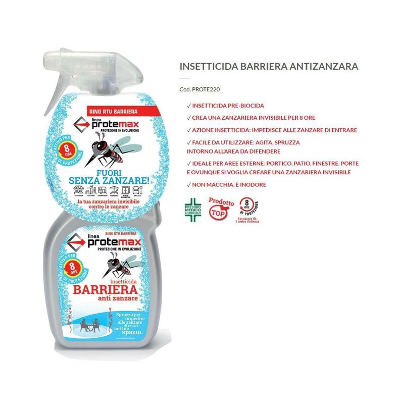 insetticida spray barriera per esterno 500ml.