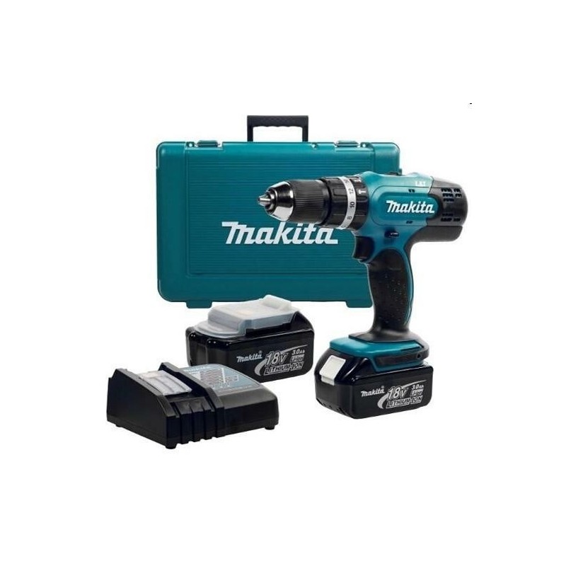 trapano avvitatore dhp453rfe 2 batterie 18v 3 ah