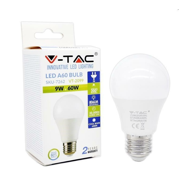 lampadina goccia led e27 8.5w 6500°k