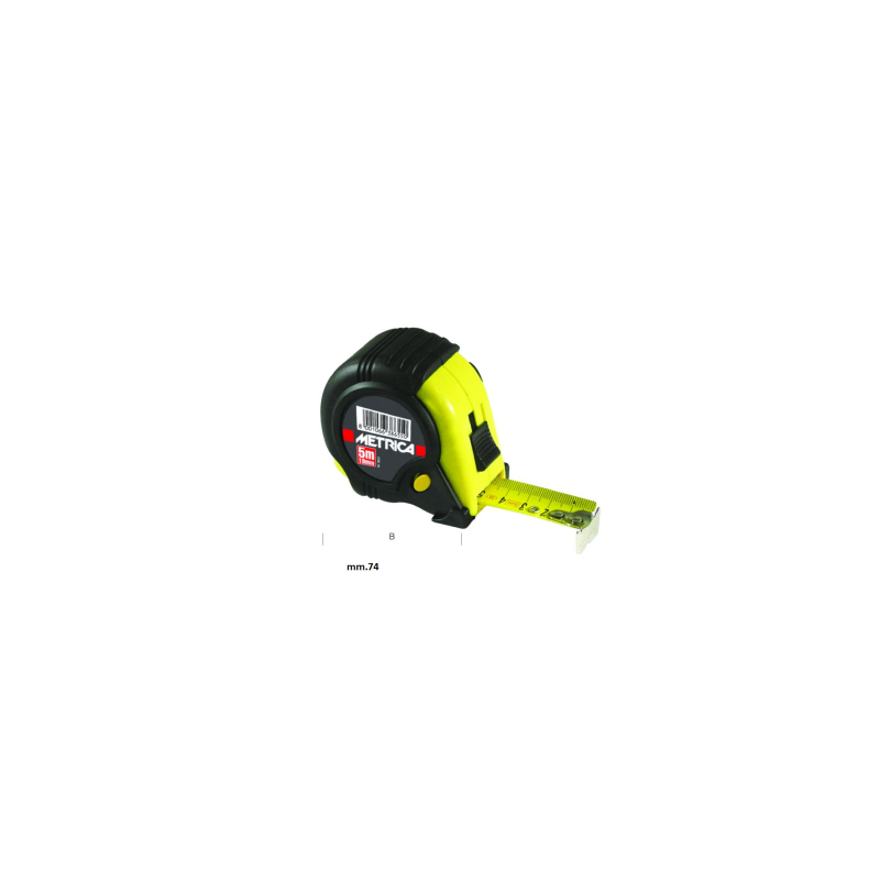 flessometro metrica 3 bottoni giallo m.5x25