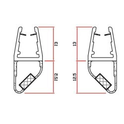 guarnizioni coppia box doccia 45° con magnete mt.2 dx-sx
