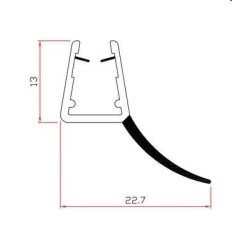 guarnizione gocciolatoio m.2 box doccia cristalli da 6 e 8 mm.