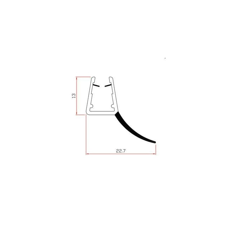 guarnizione gocciolatoio m.2 box doccia cristalli da 6 e 8 mm.