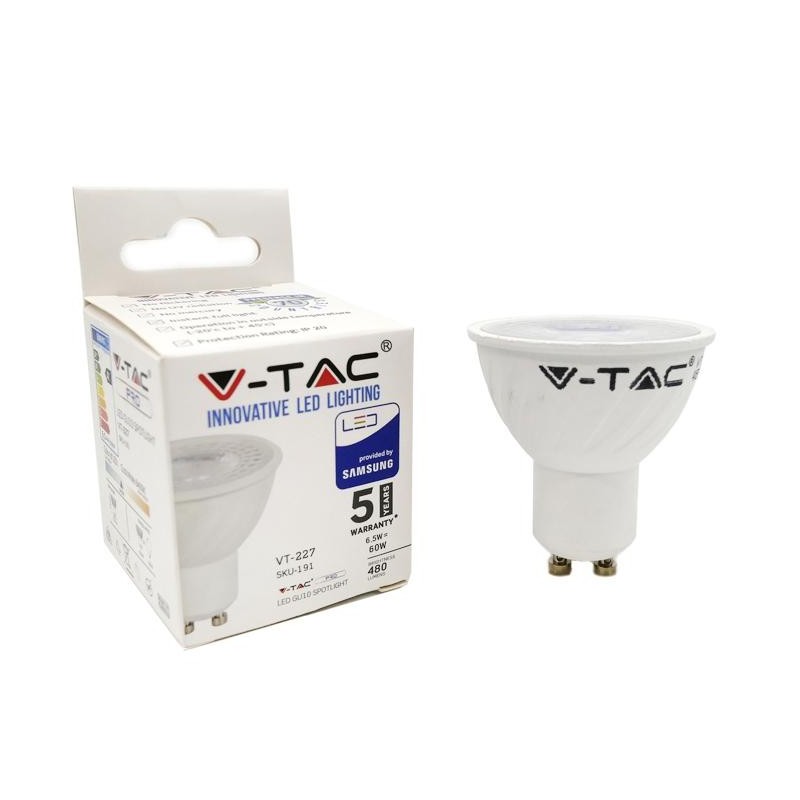 faretto a led samsung 110° 6.5w gu10 3000 °k