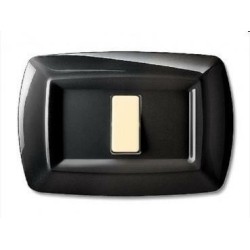 placca tondo' 1 modulo nera