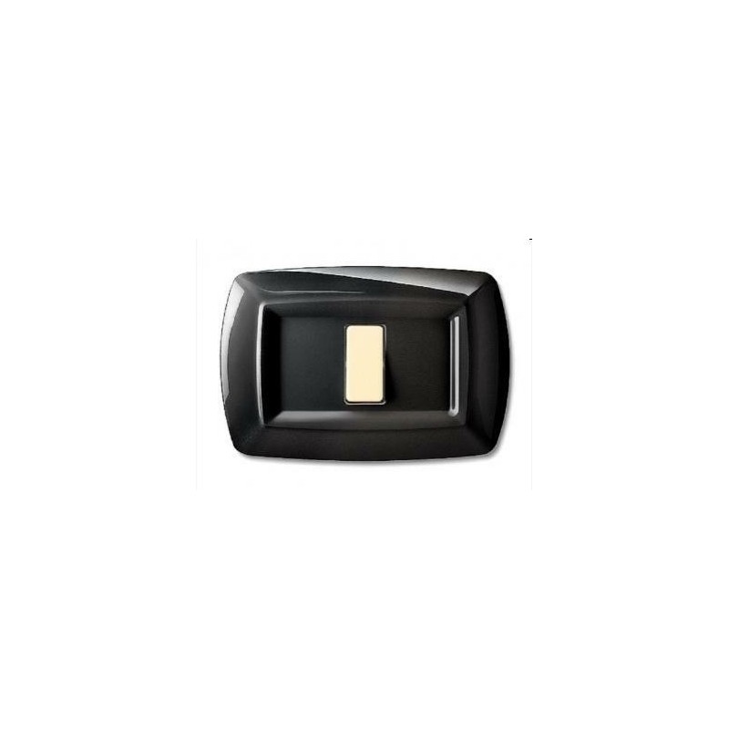 placca tondo' 1 modulo nera