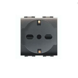 presa trivalente life nera 10/16a 2p+t
