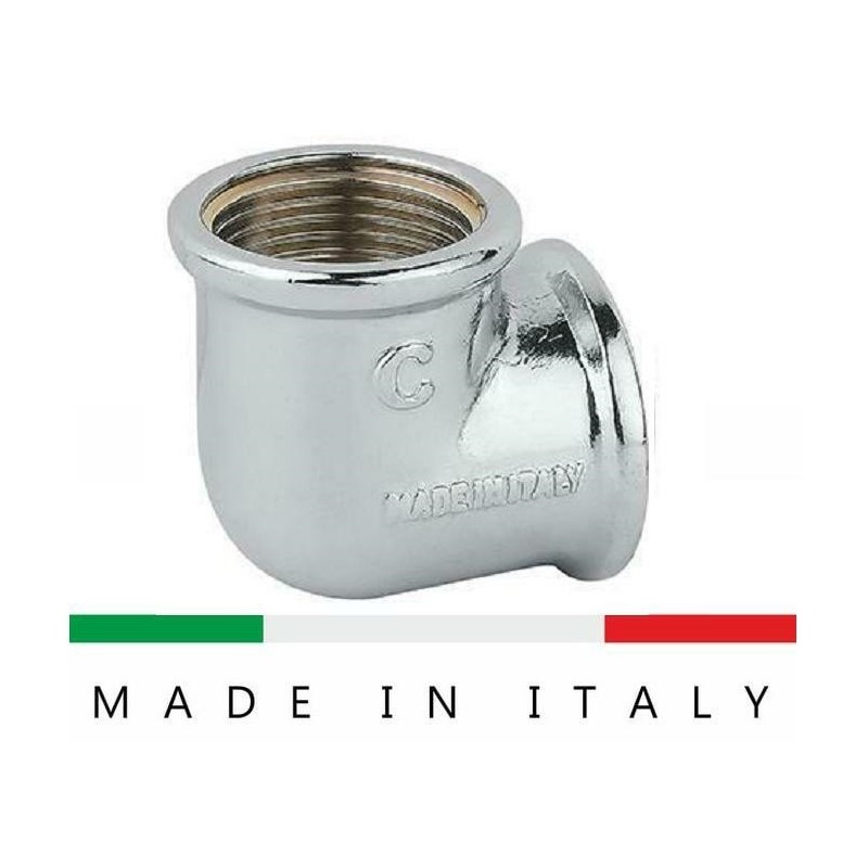 gomito f.f.1' ottone cromato