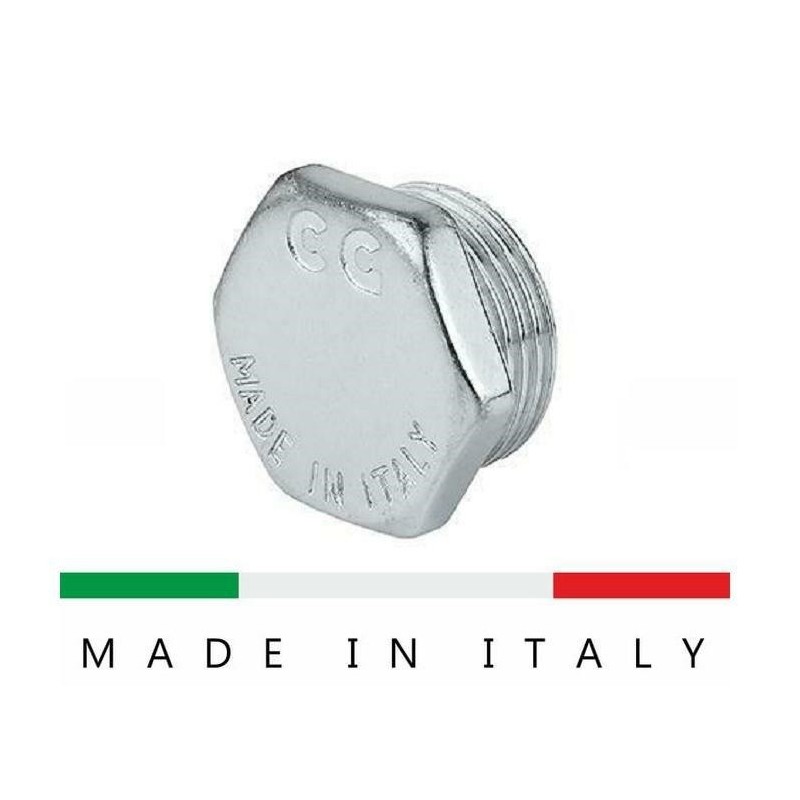 tappo maschio 1/2 ottone cromato