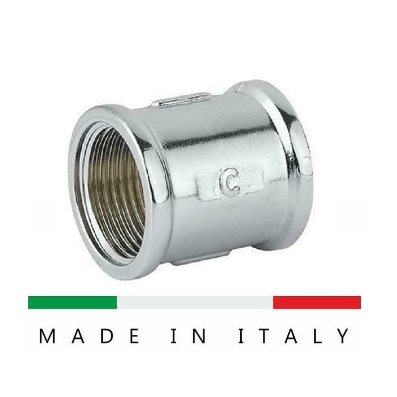 manicotto f-f da 1/2 ottone cromato