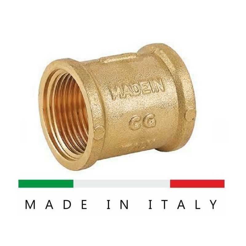manicotto f-f da 3/4 ottone giallo