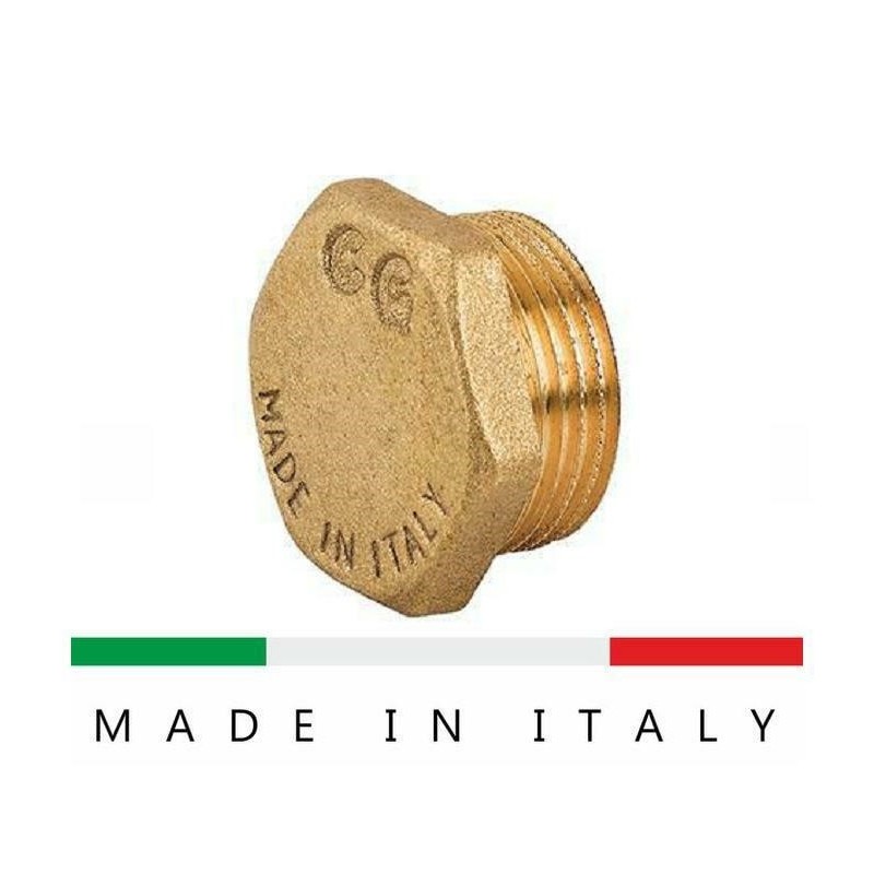 tappo maschio da 1/2 ottone giallo