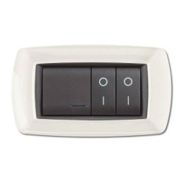 placca 4 moduli life bianca con adattatore