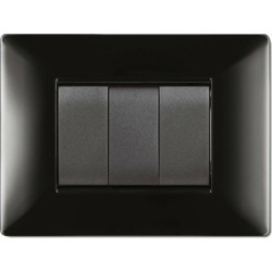 placca serie mylife q 3 moduli nera