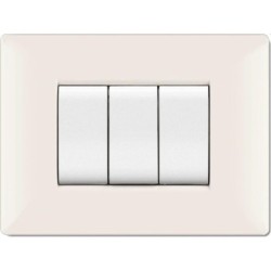 placca serie mylife q 3 moduli bianca
