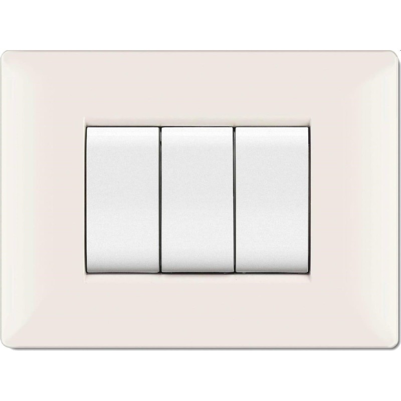 placca serie mylife q 3 moduli bianca