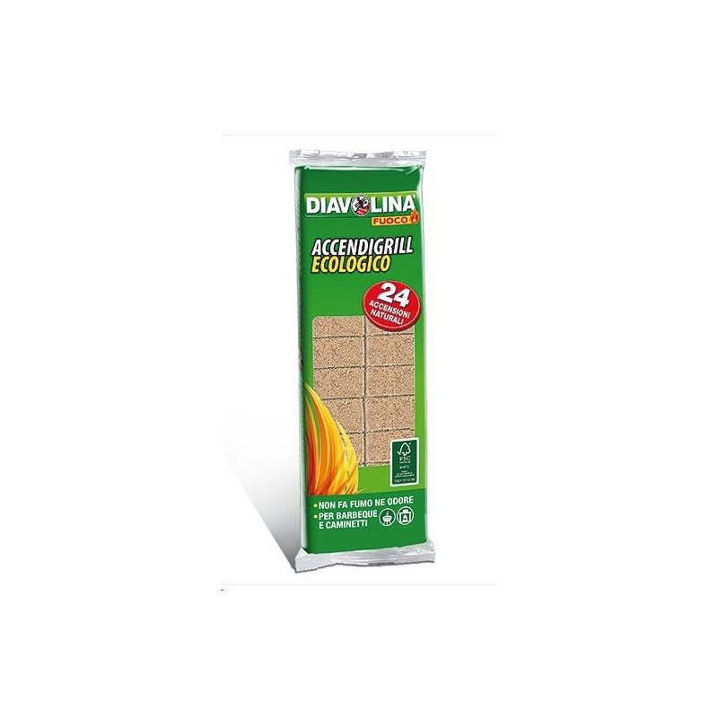diavolina accendifuoco ecologico 24 cubetti
