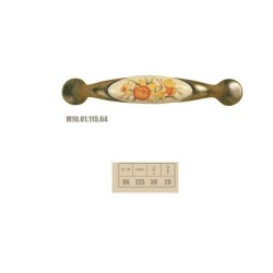maniglia met.porcellana girasole